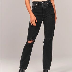 Black '90s Straight Ultra High Rise Denim, Curve Love (Size 20/35) - Abercrombie